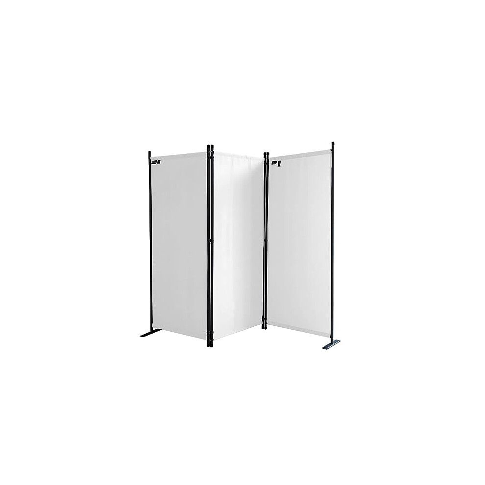 QUICK STAR Paravent 170 x 165 cm Fabric Room Devider Garden 3-Part Patrition Wall Foldable Balcony Privacy Screen White-image-OPC-PGN82WT-NEW