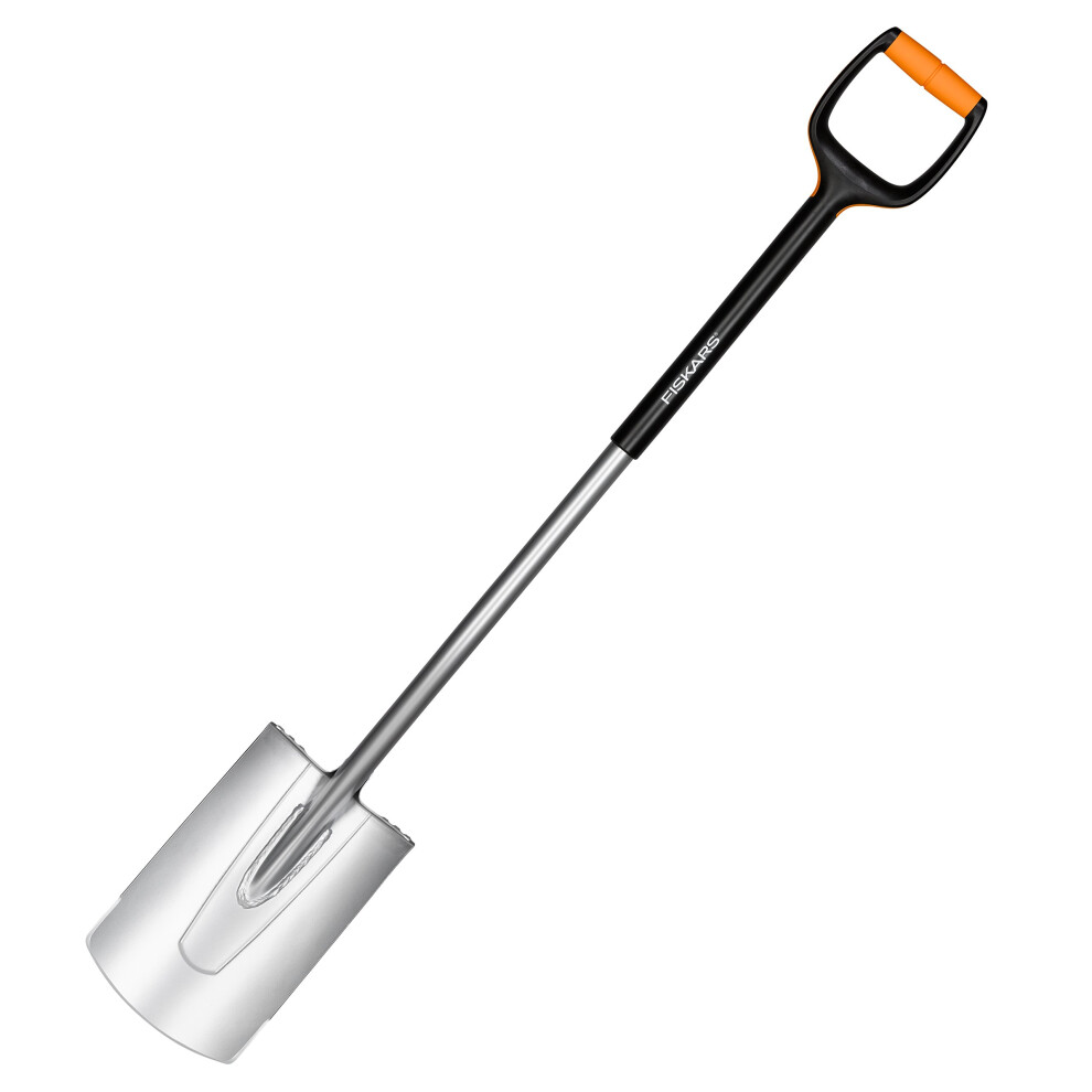 Fiskars Black/Orange Xact Edging & Planting Spade Length: 120 Cm, Steel Blade/Fibreglass Reinforced Plastic Handle, : L, 1003681 Extra Large