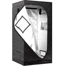 iPower Mylar Hydroponic Water-Resistant Grow Tent with Observation Window and Removable Floor Tray, Tool Bag for Indoor Plant Seedling, Propagation,