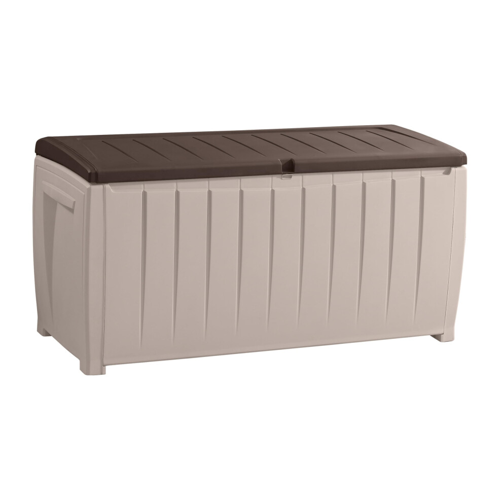 Keter Novel Outdoor Plastic Storage Box Garden Furniture, And 124 X 55 X 62.5 Cm Beige/Brown