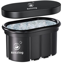 Keszing XL Oval Ice Bath Tub, Foldable Bathtub for Athletes, Portable Cold Plunge Tub - 118 Gal Capacity for Cold Water Therapy at Home Outdoor Gym