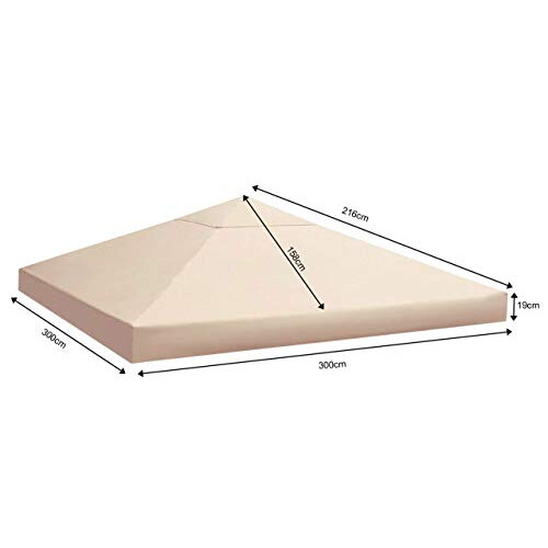 Quick-Star Replacement Canopy for Gazebo 3 x 3 m Sand Replacement Cover 1