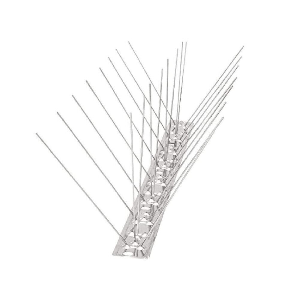 Steel Bird Spikes Fences Wall Window Ledge Wide Pigeon Deterrent Cat Anti Climb For Fence Roof Gutter Window Sill Seagull Repellent Repeller Stainless 5051218918903