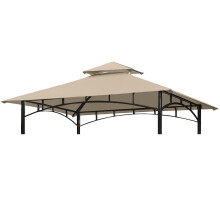 Ontheway 5FT x 8FT Double Tiered Replacement Canopy Grill BBQ Gazebo Roof Top, for Gazebo Model L-GZ238PST-11 Only