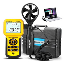 LYCEBELL LC-856A Pro Anemometer with Telescopic Sensor, Wind Speed Meter, Wind Velocity Airflow CFM Meter with Data Storage Back Light LCD for HVAC