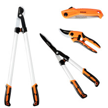 GARCARE Loppers Garden Shears Set - with 30 inch Tree Loppers Heavy Duty, 24 inch Hedge Clippers & Hedge Shears, 8 inch Secateur Pruning Scissors as