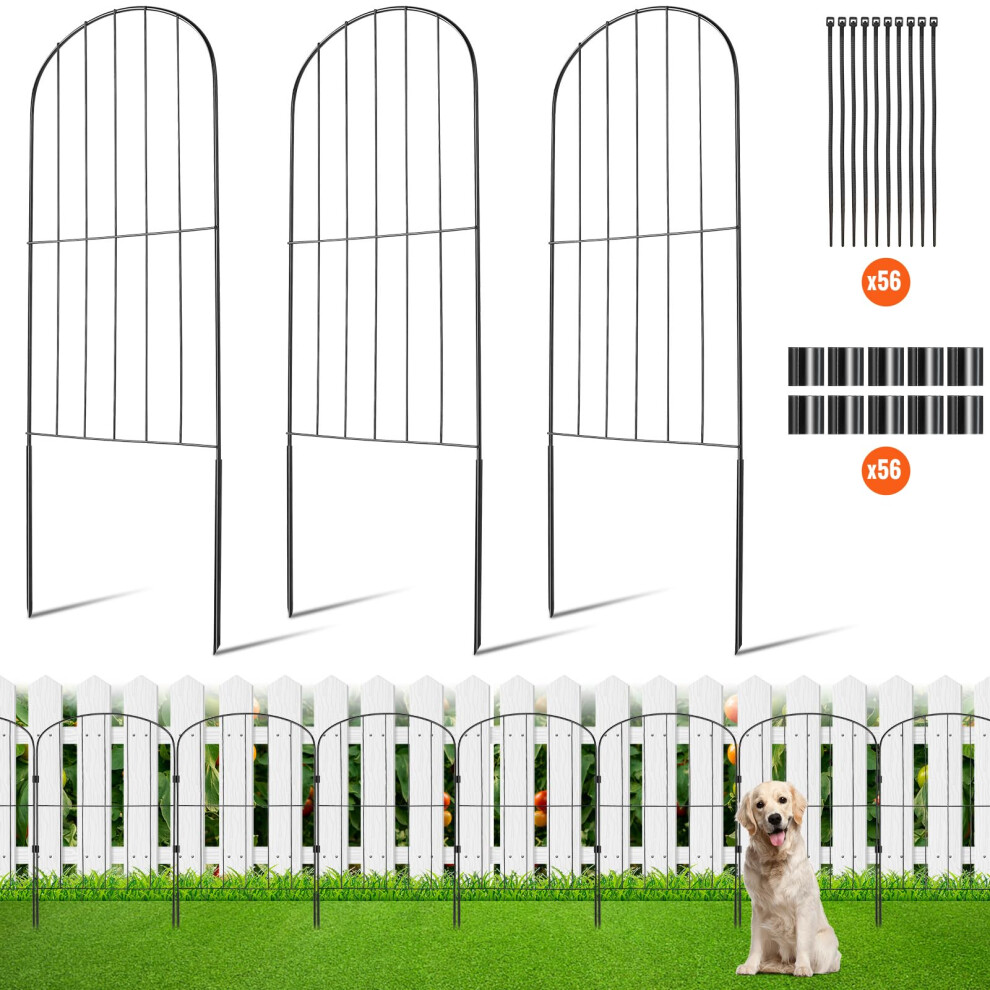 VEVOR 610x330-28 Dig 24''(H) x13''(L) Animal Barrier, Underground Decorative Garden 2 inch Spike Spacing, Metal Dog Fence for The Yard and Outdoor