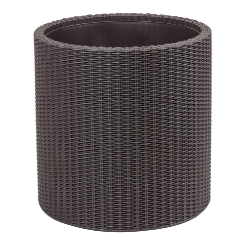 Keter Keter Large Base Planter, Injected Polypropylene/Round Rattan, Brown, 39 l