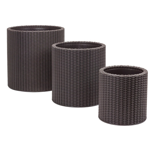 Keter Keter Large Base Planter, Injected Polypropylene/Round Rattan, Brown, 39 l 2