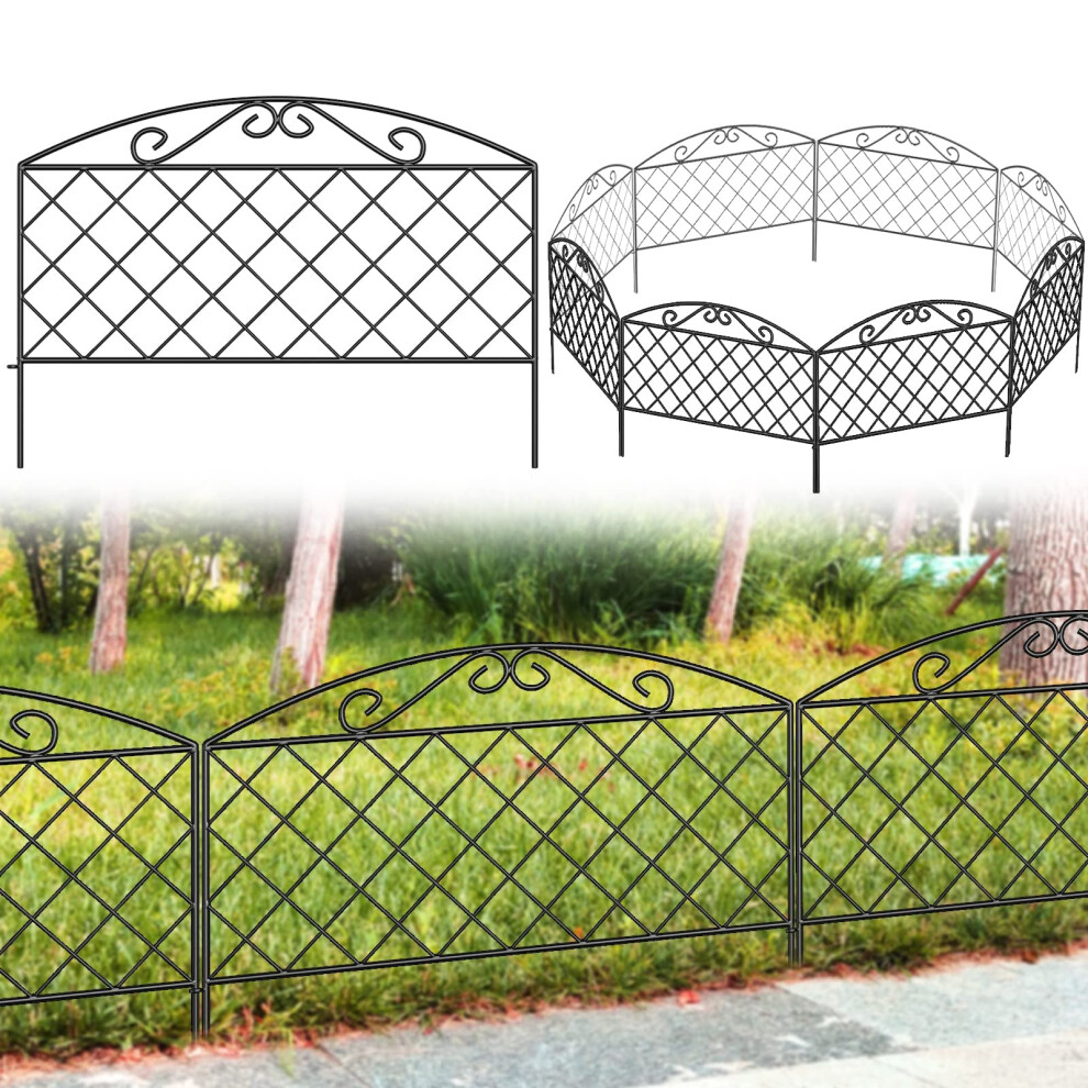 Thealyn Decorative Garden Fence 44Cm (H) X 3M (L) Animal Barrier Fence Fence Panels Outdoor Rustproof Metal No Dig Fencing Border For Yard Patio