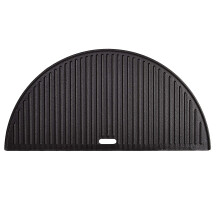 Kamado Joe BJ-HCIGRIDDLE Big Joe - Half Moon Cast Iron Reversible Griddle Grill Accessory, 0.3 in*11.63 in*23.6 in, Black