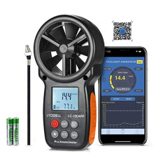 Anemometer Handheld, LC-100-APP Digital Wind Speed Meter APP Connect with Wireless Bluetooth for Measuring Wind Chill, Wind Speed, Temperature, Air