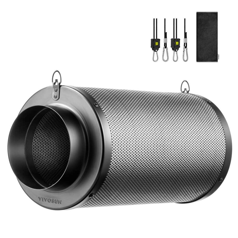 VIVOSUN 4 Inch Air Carbon Filter Odor Control with Australia Virgin Charcoal for Inline Fan, Grow Tent Odor Scrubber, Pre-Filter Included, Reversible