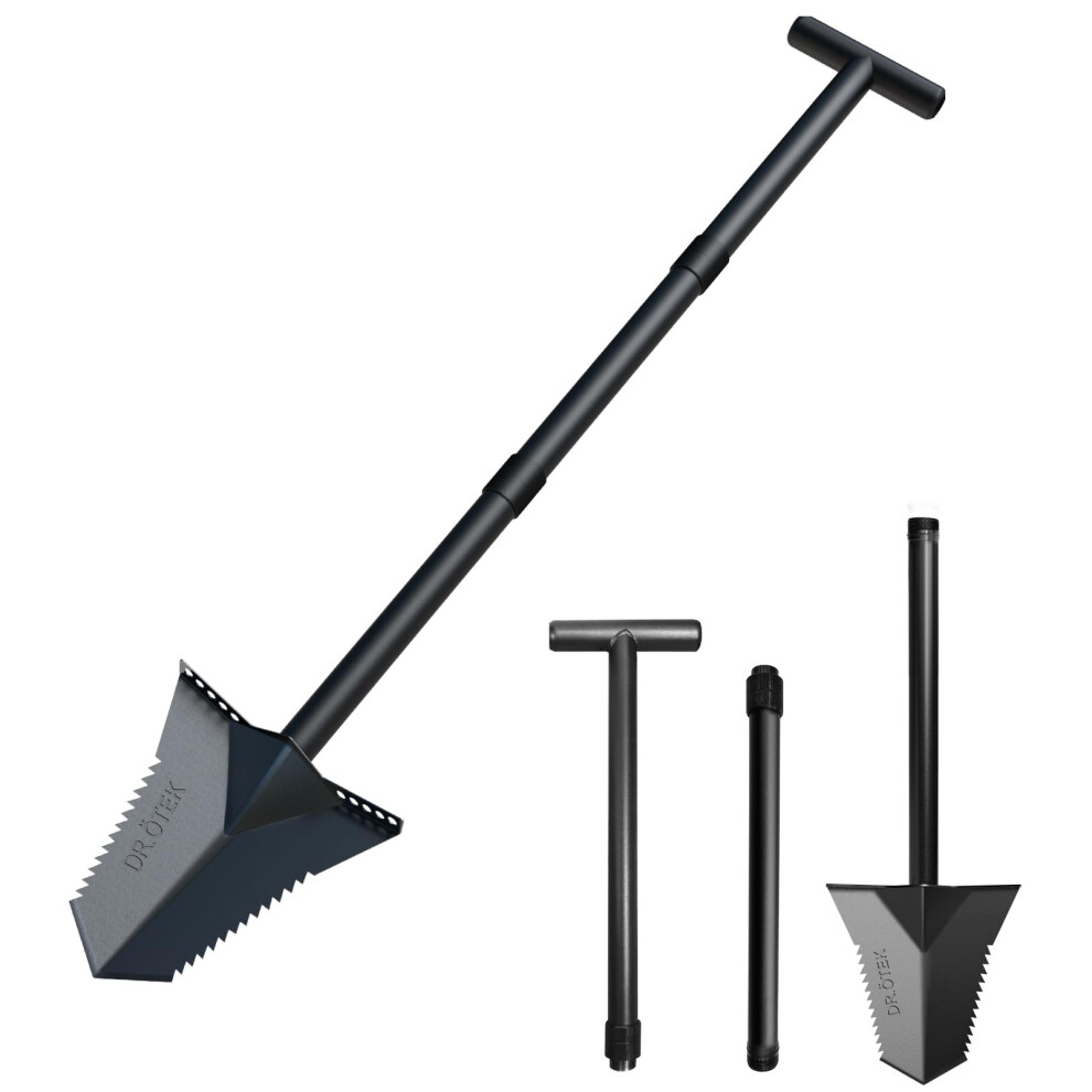 DR.?TEK Spade Shovel, Heavy Duty Garden Digging Shovel, T Handle, Root Cutter with Long Short Handle, Garden Tools for Metal Detecting,-image-OPC-PGN86PS-NEW