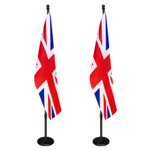 Indoor Flagpole with Base,200cm-252cm Raised and Lowered to Adjust the Height,The Base adds Weight, Flagpoles Rotate 360 Degrees, 90x150cm UK Flag.