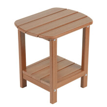 NALONE Adirondack Side Table 16.5" Outdoor Side Table HDPE Plastic Double Adirondack End Desk for Patio (Brown)