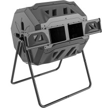 SQUEEZE master 160L Dual Chamber Compost Tumbler Bin Capacity rotatable, Better Air Circulation Efficient Compost, Rotating Tumbling Composter Bin for