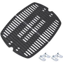 GFTIME 7644 32 x 21.6CM Cast Iron Cooking Grates Grid for Weber Q100 Q1000 Q1200 Q120 Series Gas Grill, Grates Replacement Parts for Weber 7644, 2