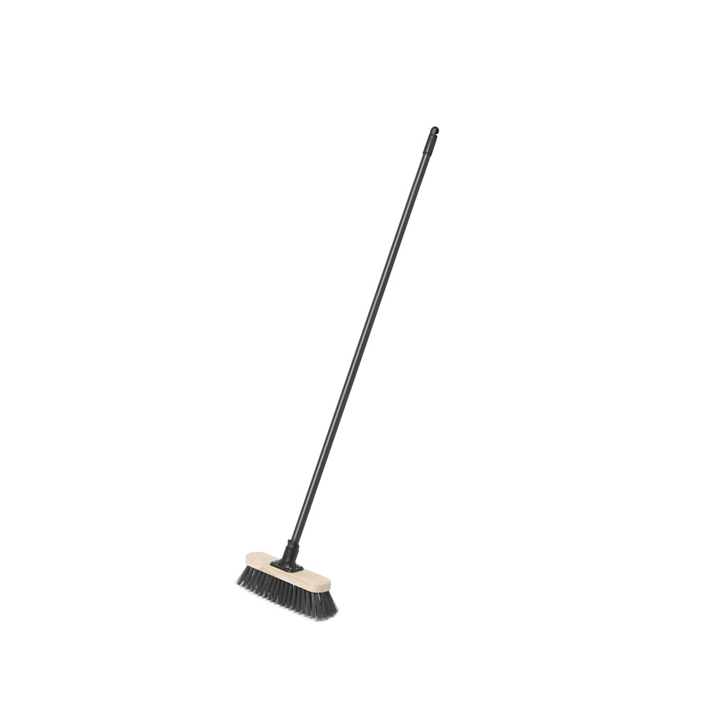 Addis 513881 Essentials Wooden Outdoor Complete Broom with Metal Handle, Natural/ Black, 27.5 cm