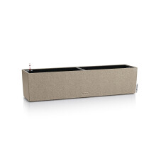 Lechuza BALCONERA Stone 80 Self Watering Planter Plastic Indoor/Outdoor Flower Plant Pot Table and Window Box with Drainage Hole H19 L79 W19 cm Sand