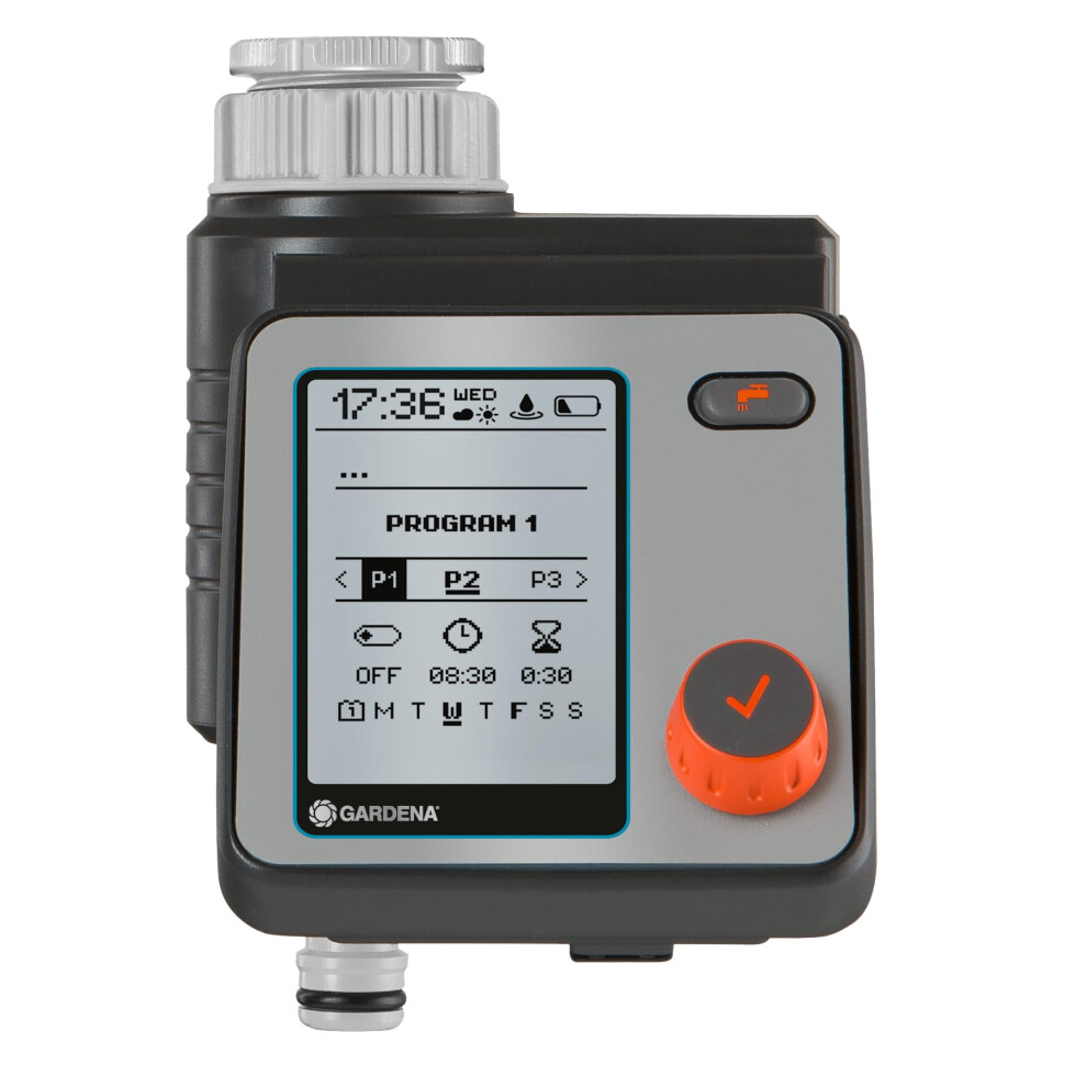 Gardena Watering Control Master: Automatic and time-saving watering, 6 schedules, LCD display, Water Now function, Safe-Stop (1892-20)