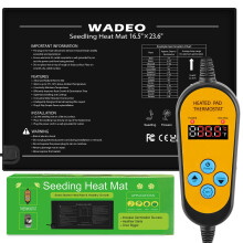 WADEO Large Heat Mat for Plants 60 X 42cm, 50W Seedling Heat Mat with Thermostat 5 to 45?C, Waterproof & Durable Plant Heat Mat, Heated Propagator for