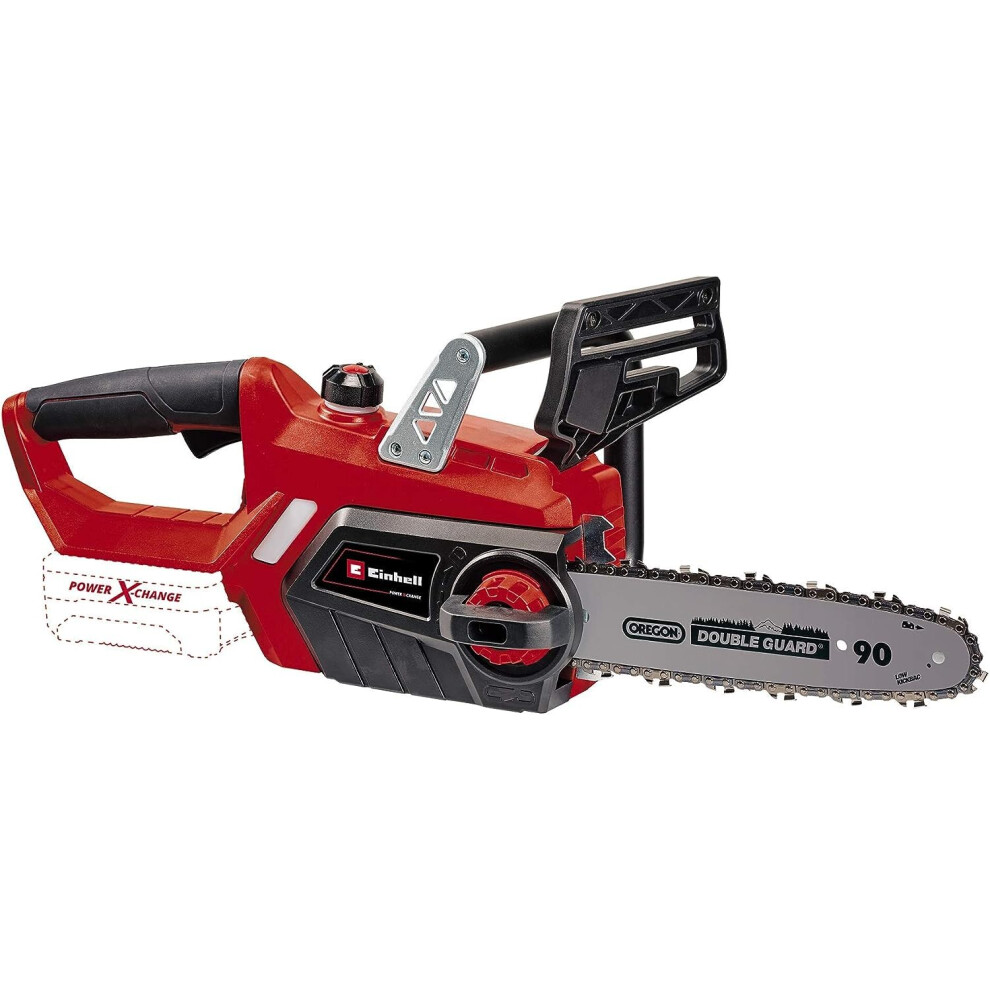 Einhell Power X-Change 18V Cordless Chainsaw - 10 Inch (25cm) Electric Chainsaw Cordless With OREGON Bar and Chain - GE-LC 18/25 Li Solo Battery
