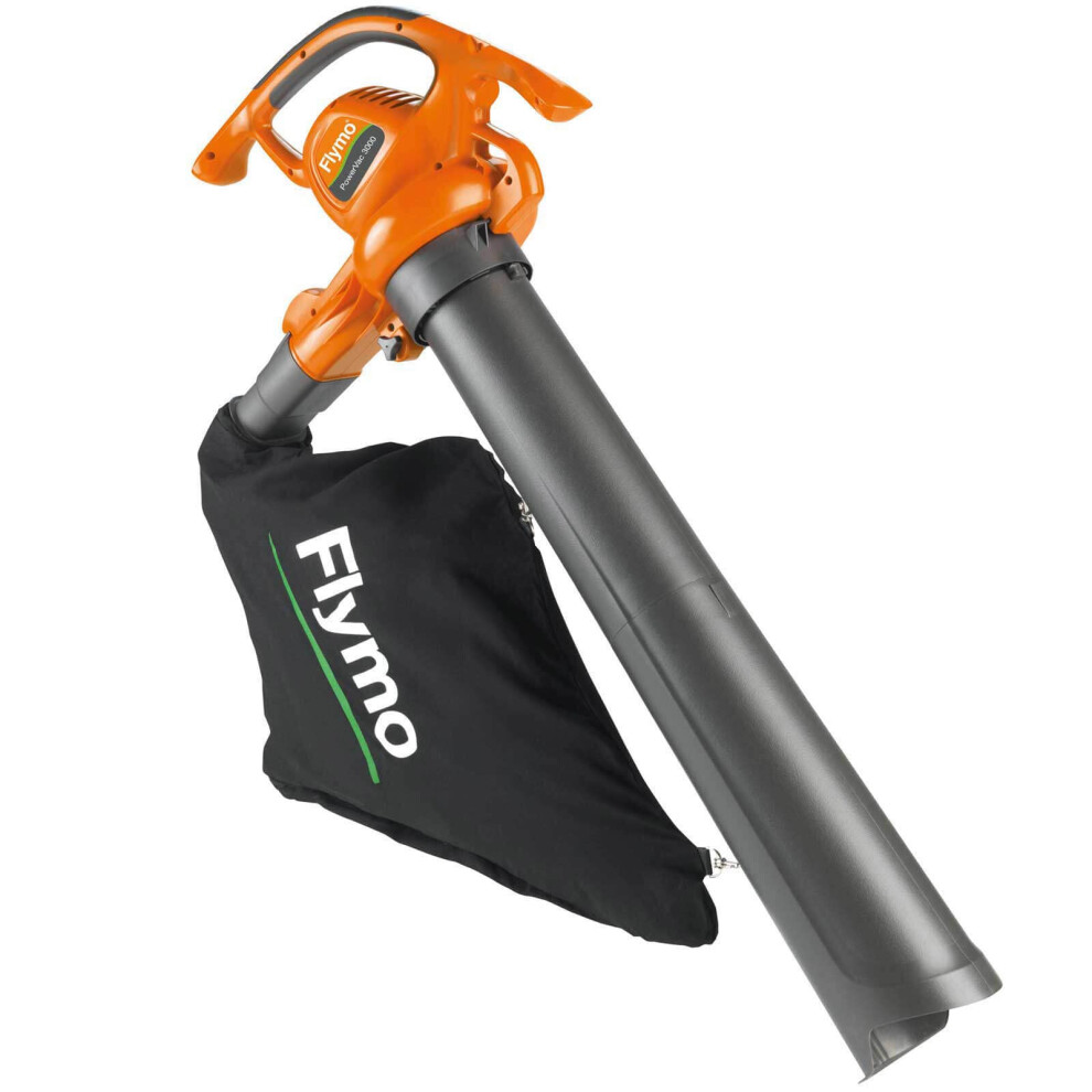 Flymo Powervac 3000 Electric Garden Blower & Vacuum | 3-In-1 Powerful Leaf Blower, Vacuum & Mulcher | 3000W