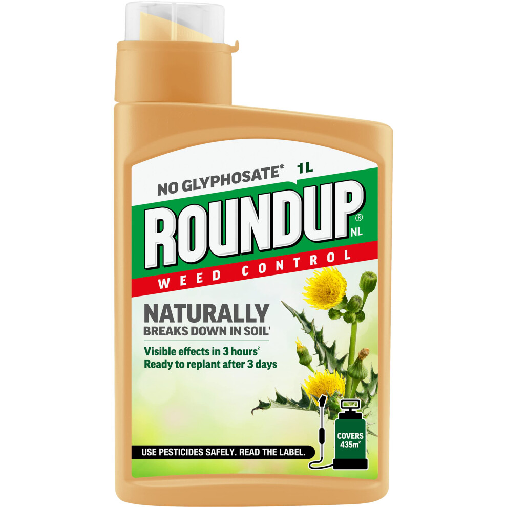 New Roundup Naturals Weed Killer, Concentrate (Glyphosate-Free), Litre 119889 Size 1
