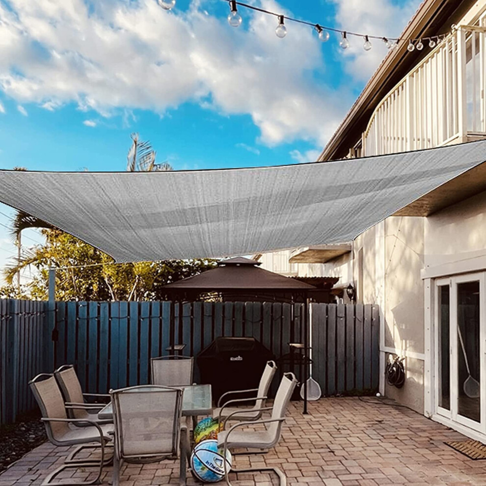 Dripex Sun Shade Sail Waterproof Rectangle Canopy, 4X6m PES Polyester 95% UV Block Shade Cover Sunscreen with Free Rope for Patio Party Backyard Lawn