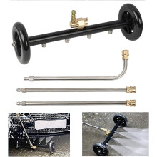 Dual-Function Undercarriage Cleaner,Surface Cleaner for Pressure Washer, 16 Inch, Underbody Car Wash Water Broom with 3 Pieces Extension Wand, 4000