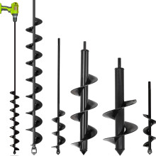 SYITCUN 5 Set Auger Drill Bit for Planting,Heavy Duty Garden Auger Spiral Drill Bit Bulb Planter Tool for Planting Bedding Plants,Universal for