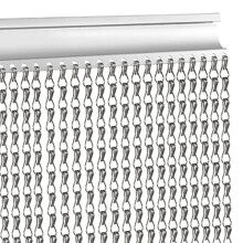 VerRich Dark Grey 80 x 200cm Aluminium Chain Curtain Door Fly Screens Metal Fly Curtain Insect Blinds Pest Control