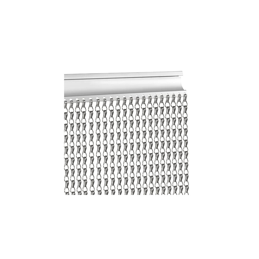 VerRich Dark Grey 80 x 200cm Aluminium Chain Curtain Door Fly Screens Metal Fly Curtain Insect Blinds Pest Control