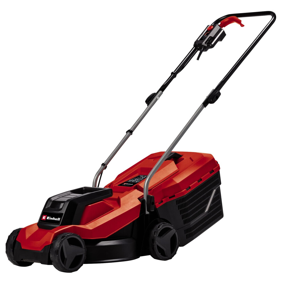 Einhell 1000W Electric Lawn Mower - 32cm Cutting Width, 30L Large Capacity Grass Box, Variable Height Grass Cutter (30-70mm) - Lightweight Corded