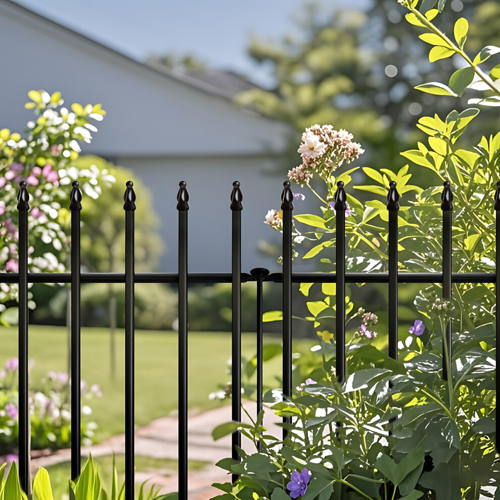 Thealyn Metal Garden Fence Decorative Fence 71Cm High X 56Cm Wide (5 Panels, Total Length 2.75M) No Dig Fence Border Fence Dog Fence Landscape Fencing 5051218994556