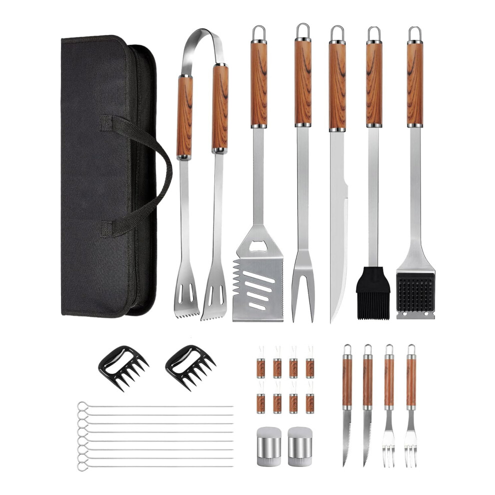 KALAHOL 31-in-1 BBQ Tools Set Extra Thick Stainless Steel Grill Tool Set with Storage Bag, Premium Complete BBQ Utensils Set for Outdoor Camping,-image-OPC-PGN89KQ-NEW
