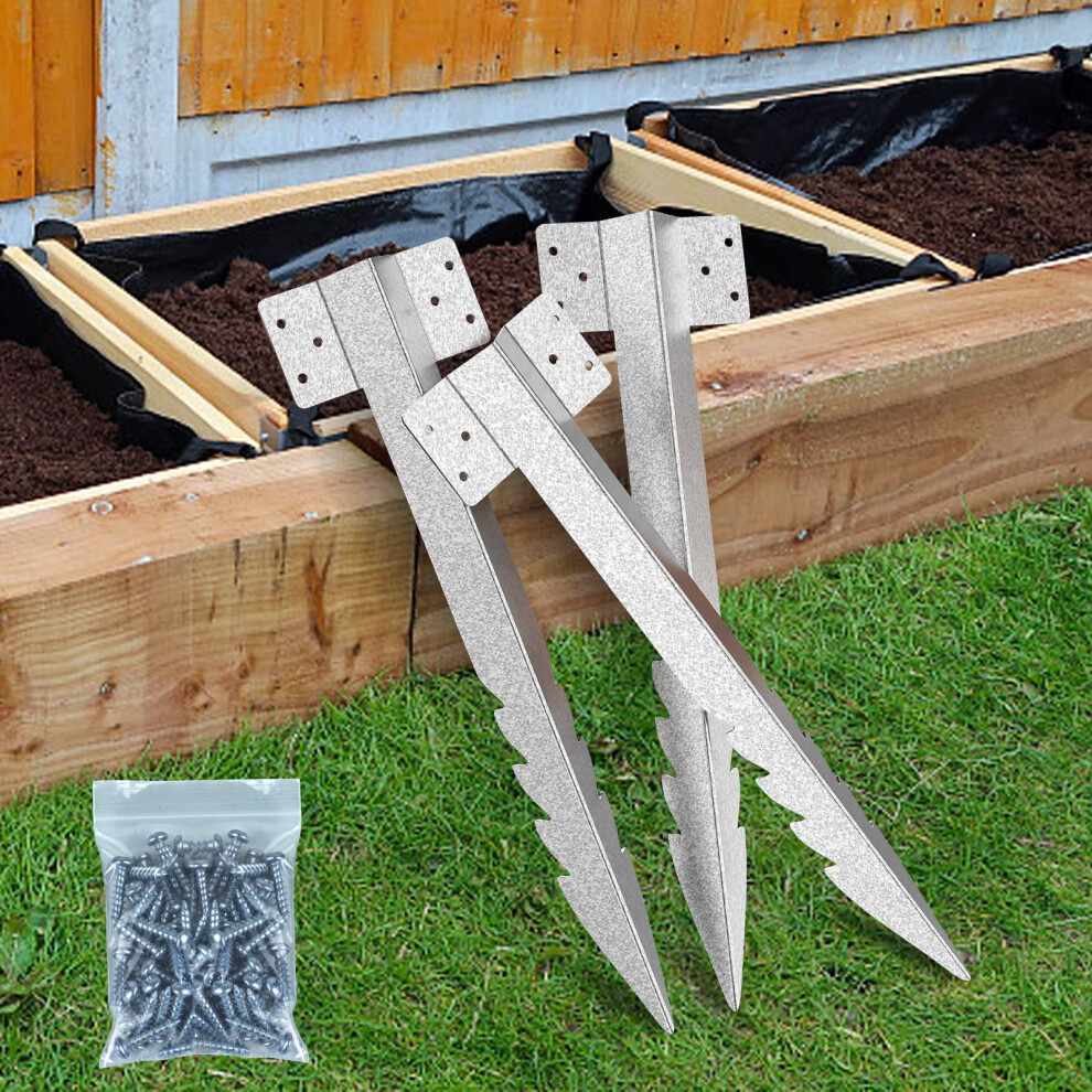 10 Pack Railway Sleepers Brackets- Heavy Duty Sleeper Stakes For Driveway Garden Edging, Galvanised Steel Jagged Sleepers Brackets For Garden Timber 5051218996581