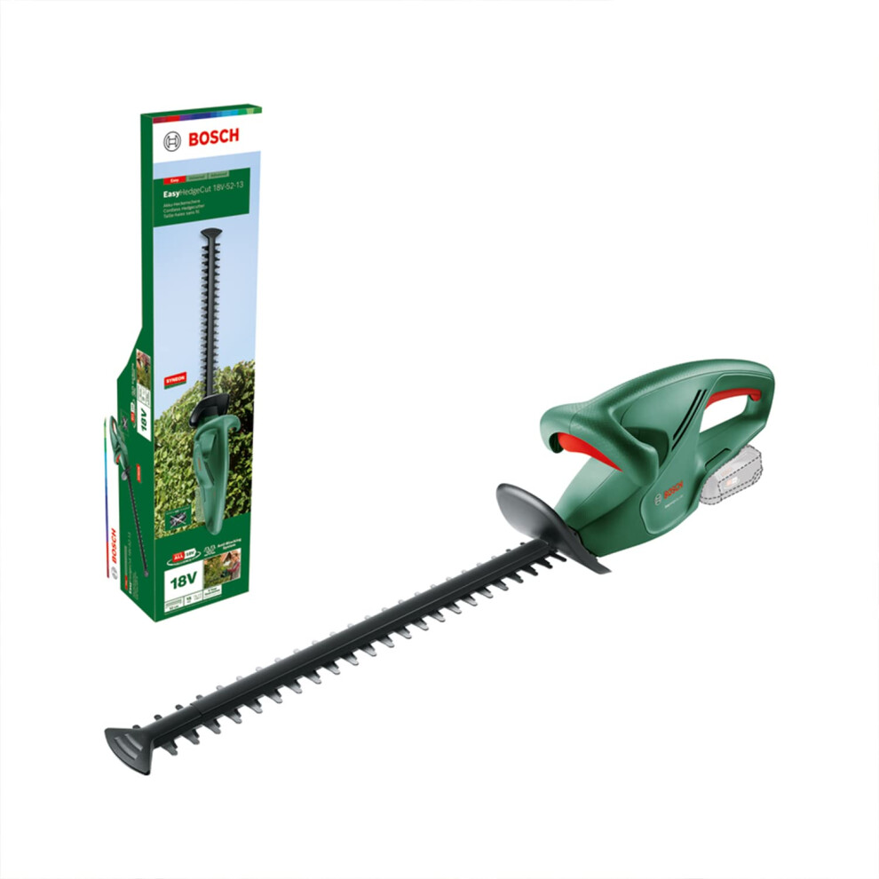 Bosch Cordless Hedge Cutter EasyHedgeCut 18V-52-13 (Without Battery; 18 Volt System; Blade Length 52 cm; for Trimming Smaller Hedges; in Carton