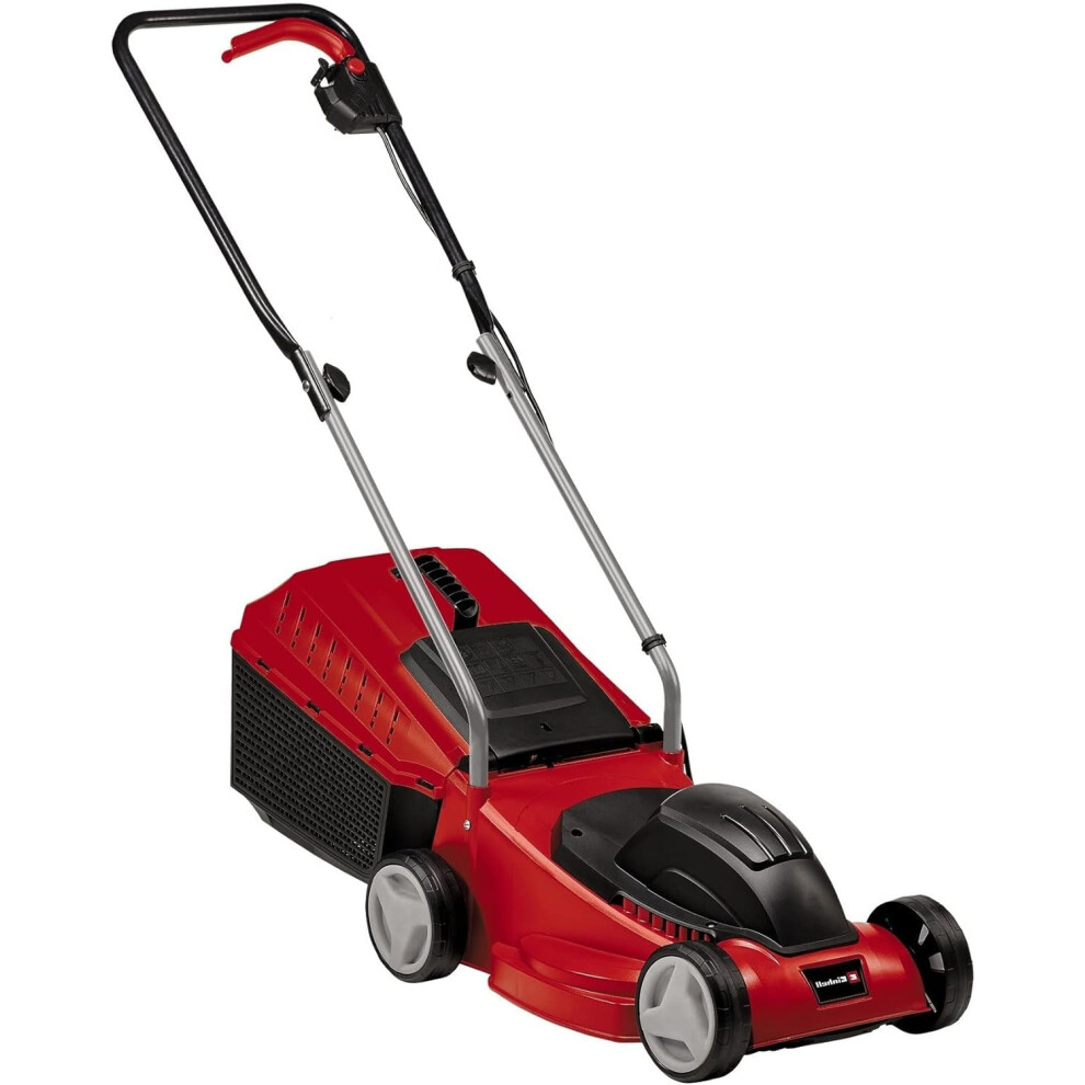 Einhell GE-EM 1032 Electric Lawnmower -- 32cm Cutting Width, 30L Grass Box, 3 Cutting Height Levels -- Lightweight, Walk-Behind Lawn Mower For Small