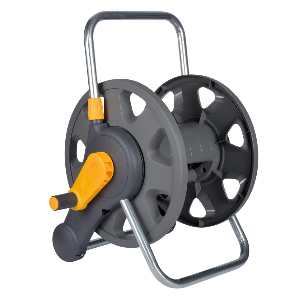 HOZELOCK - Hose Reel 60m 2-in-1 (Reel and Wall Fixings Only) : Free-standing or Wall-mounted, Reel With Lightweight, Robust Main Body for Durability