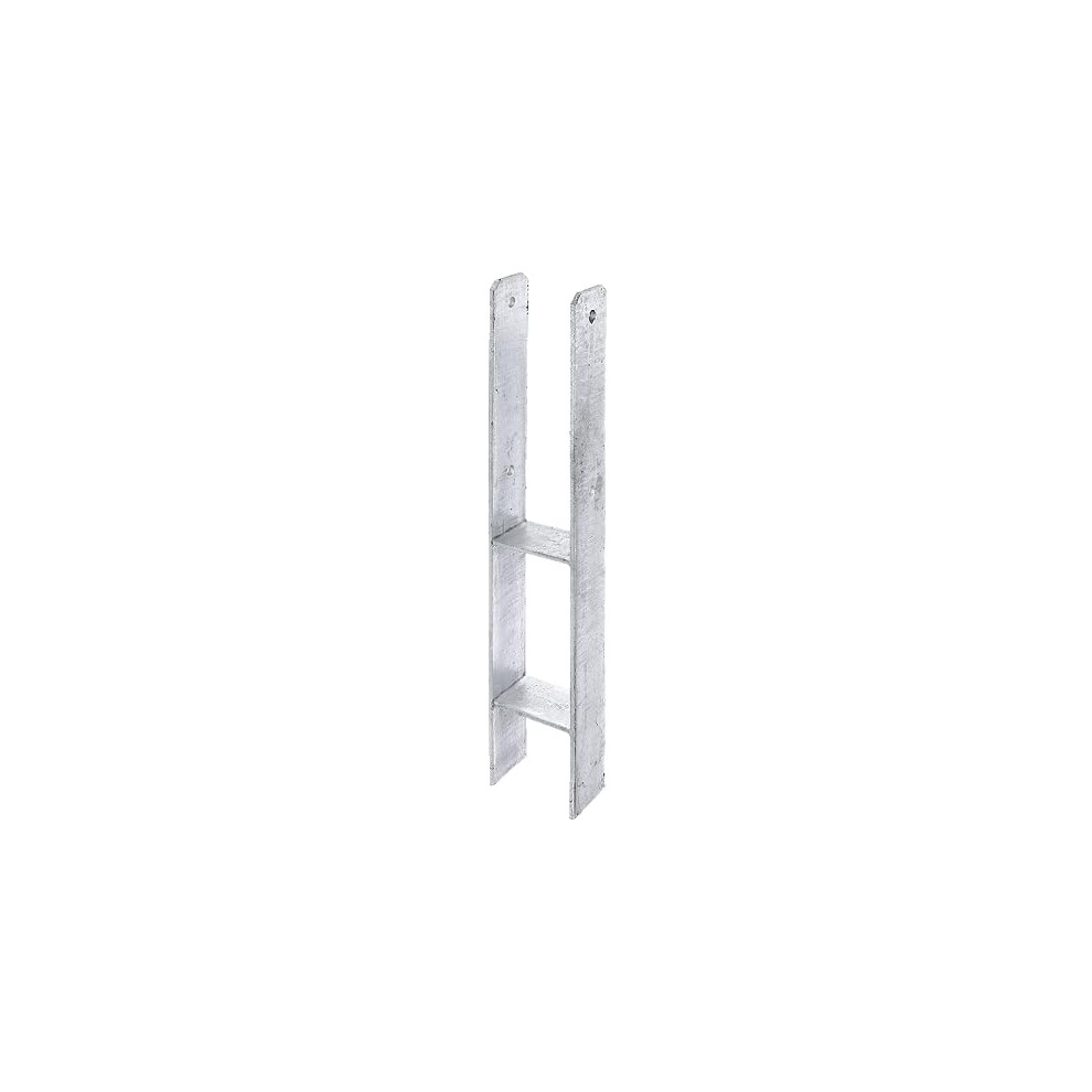 Gah-Alberts 213800 H-Post Base Hot-Dip Galvanised, Total Height: 800 Mm, Material Thickness: 6 Mm Lichte Breite: 121 Mm 5051219001734