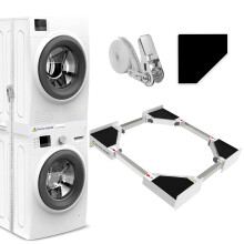NIUXX Universal Stacking Kit for Washer and Dryer, Adjustable Stacking Frame Kit Fit for 46-66 cm Washing Machine and Tumble Dryers, Stacking Shelf