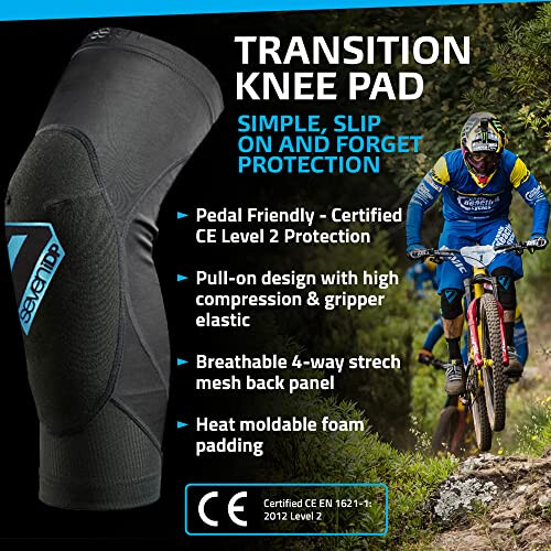 7 IDP Transition Knee Pads - Black/Blue (XL) 2