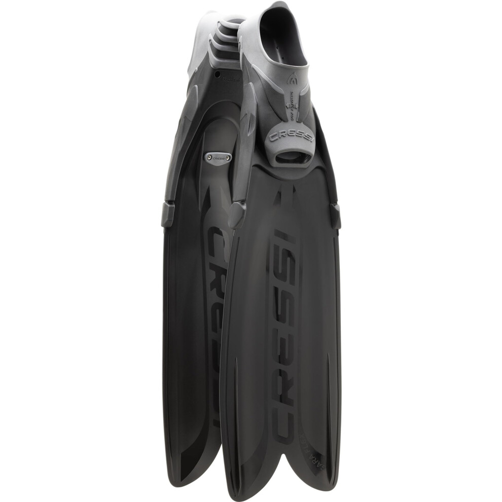 Cressi Gara Turbo Flex Fins 42/43 - Unisex Lightweight Reactive High Performance Fins Gara System With Interchangeable Blades For Diving, Apnea, Black