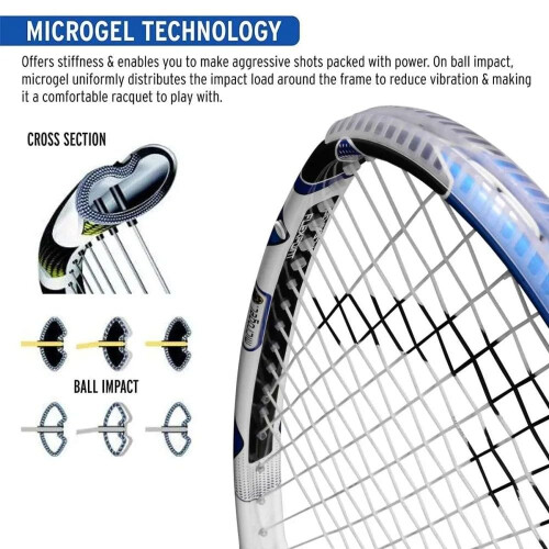 HEAD HEAD Microgel 125 Squash Racquet - Blue/White, Size 100 2