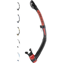 Cressi Itaca Ultra Dry Snorkel - Snorkel Dry for Free Diving and Snorkeling, Black/Red, One Size, Unisex Adult