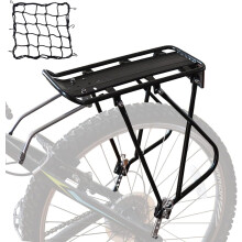 Bike Cargo Rack Bungee Cargo Net & Reflective Logo Universal Adjustable Bicycle Rear Luggage Touring Carrier Racks 25kg Capacity Mountain Road Bike