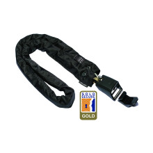 Hiplok Home Gold Bike/Bicycle Chain with Lock. 1.5m Length, 12mm Shackle, 10mm Thick. Sold Secure Gold, Anti-Scratch, 3 x Keys, 10 Yr Warranty