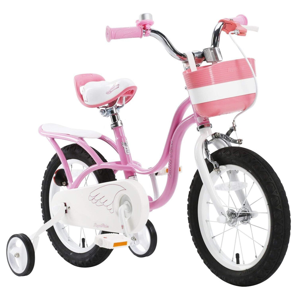 Royal Baby Girls' swan Kids Children Child Bike Bicycle stabilisers, Pink, 12